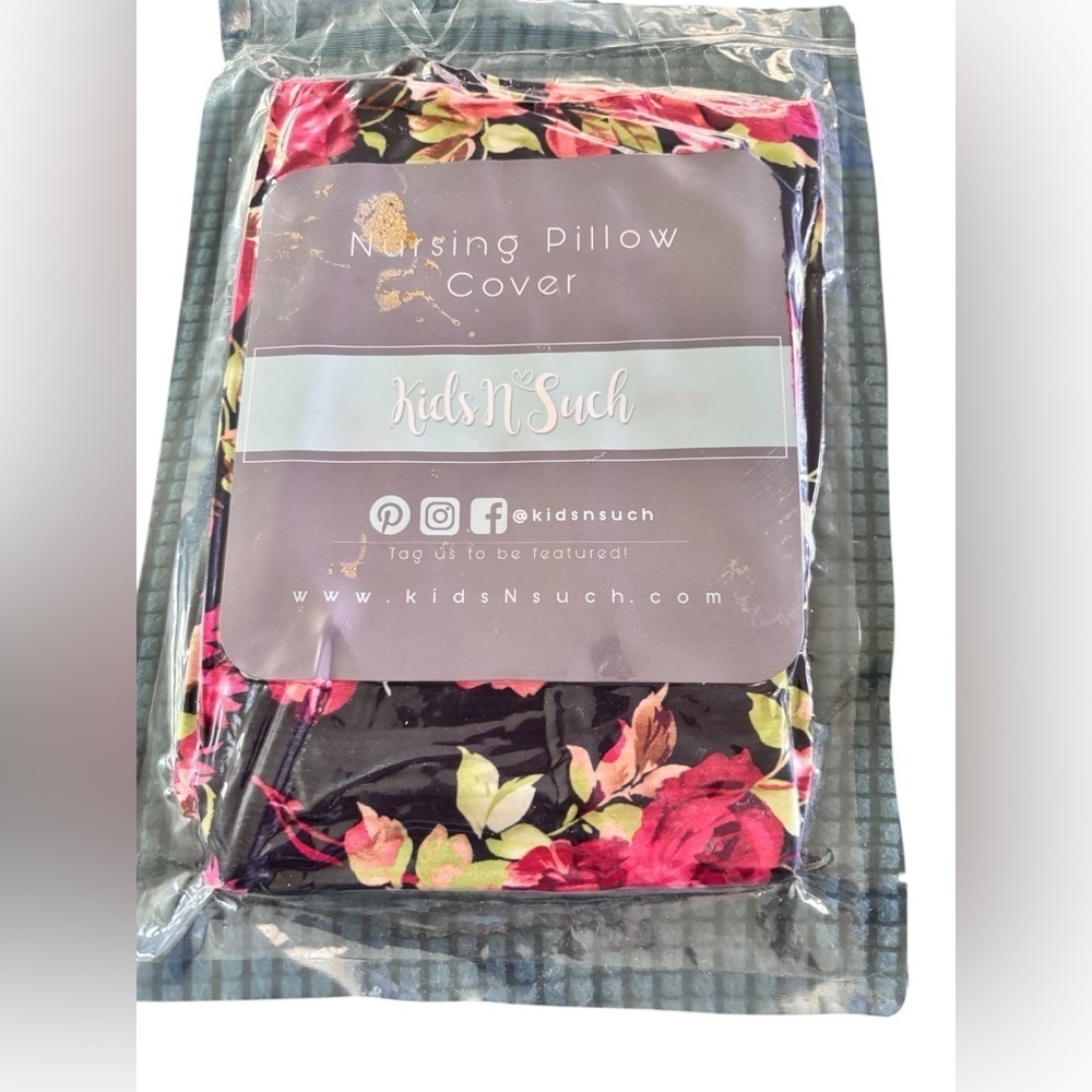 Kids n Such Minky Nursing Pillow Cover Navy Rose Floral NIP Shower Gift Feeding